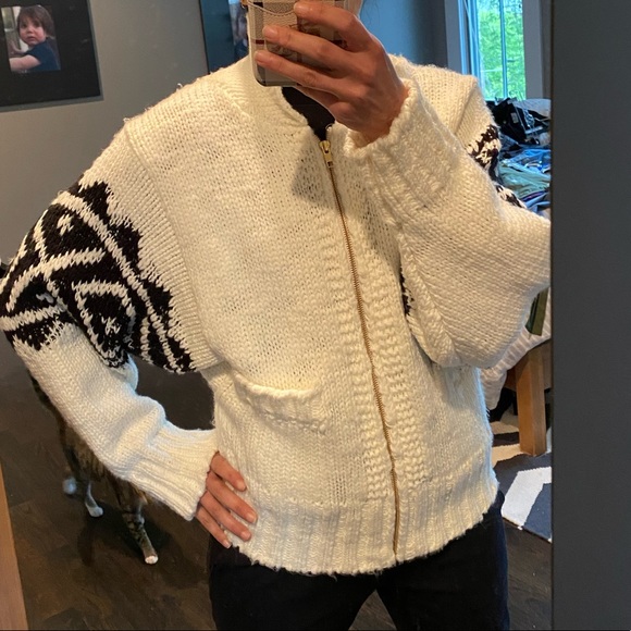 Jens Pirate Booty Beach Bonfire Zip Cardigan in Cream Medium EUC - Picture 9 of 9